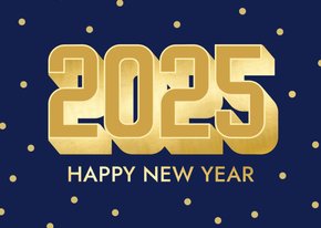 Karte Neujahrsgrüße 2025 in 3D