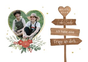 Karte Trauzeugin fragen Fotoherz & Holzschilder