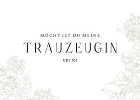 Klassische Karte Trauzeugin Blumendekor