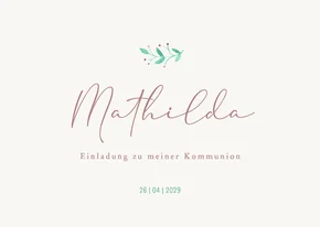Kommunionseinladung kleiner Zweig