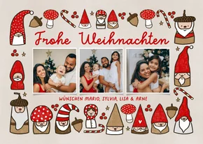 Lustige Wichtel-Weihnachtskarte 3 Fotos
