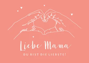Muttertagskarte Herz aus Händen