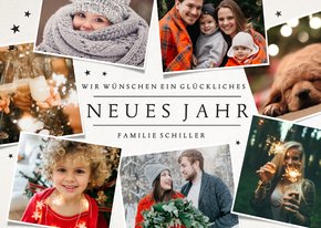 Neujahrsgrüße Fotocollage mit Sternen