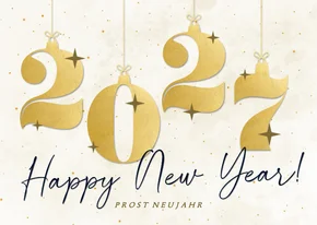Neujahrsgrußkarte 2027 in Goldlook