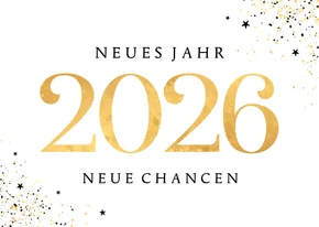 Neujahrskarte 2026 gold neues Jahr