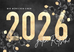 Neujahrskarte 2026 mit stilvollem Eukalyptus