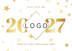 Neujahrskarte Firma Jahreszahl und Logo