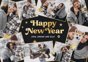 Neujahrskarte Fotocollage 8 Fotos 'Happy New Year'