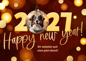 Neujahrskarte 'Happy new year 2027' mit Foto