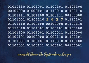 Neujahrskarte IT-Firma Binärcode