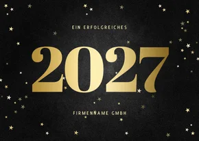 Neujahrskarte Kunden Jahreszahl gold