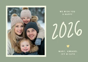 Neujahrskarte Simpel Grün Foto 2026