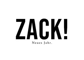 Neujahrskarte Spruch 'Zack! Neues Jahr.'