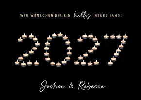 Neujahrskarte Teelichter 2027
