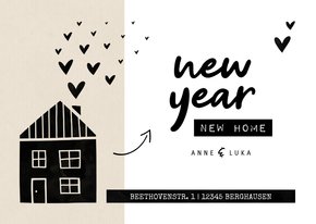 Neujahrskarte Umzug new year new home