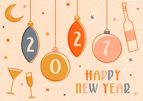 Neujahrskarte Vintagelook 2027