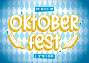 Oktoberfest-Einladung grafische Schrift auf Rauten