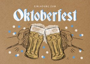 Oktoberfest Einladung Kraftlook zwei Maß Bier