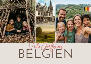 Postkarte Belgien Urlaub Fotocollage
