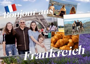 Postkarte Urlaub 'Bonjour aus Frankreich' eigene Fotos