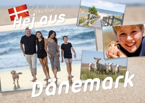  Postkarte Urlaub 'Hej aus Dänemark' eigene Fotos