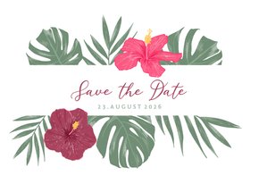 Save-the-Date-Karte mit Hibiskus