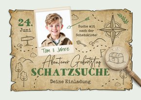 Schatzsuche Kindergeburtstag Einladung Foto