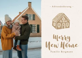 Umzugskarte Lebkuchenhaus Foto Weihnachtskarte