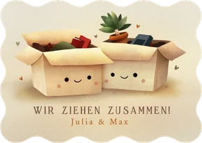 Umzugskarte Umzugskartons mit Smiley