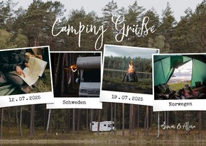 Urlaubskarte Fotocollage 'Camping Grüße'