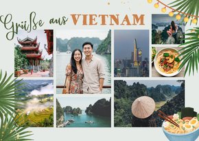Urlaubskarte Fotocollage Vietnam mit Pho