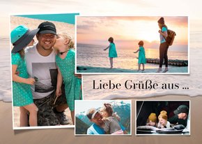 Urlaubskarte Fotos auf Strandmotiv 'Liebe Grüße aus ...'