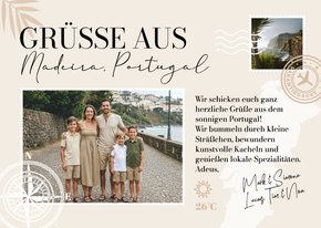 Urlaubskarte Grüße aus Portugal Ansichtskarte Kompass