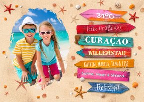 Urlaubskarte tropisch mit Foto