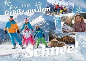 Urlaubskarte Winter Skifahren 