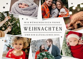 Weihnachtsgrußkarte Collage eigene Fotos