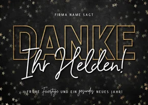 Weihnachtskarte 'Danke, Ihr Helden!'