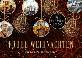 Weihnachtskarte Firma Fotos in Weihnachtskugeln