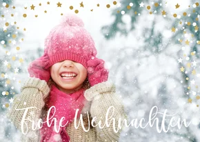 Weihnachtskarte Foto groß mit Konfettirahmen