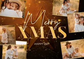 Weihnachtskarte Fotocollage großer Stern