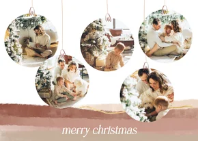 Weihnachtskarte Fotocollage in Weihnachtskugeln