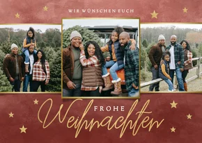 Weihnachtskarte Fotocollage und Sternchen