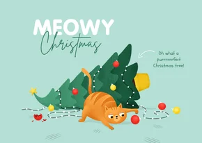 Weihnachtskarte Meowy Christmas