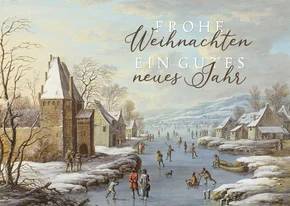 Weihnachtskarte mit Wintergemälde