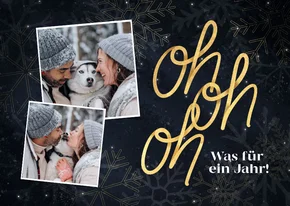 Weihnachtskarte Oh, oh, oh Fotocollage