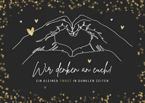 Weihnachtskarte Trost Herz aus Händen