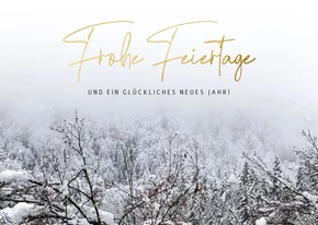 Weihnachtskarte Wald mit Schnee