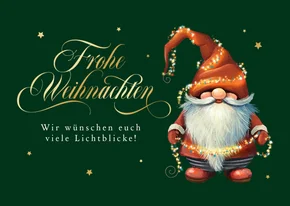 Weihnachtskarte Weihnachtsmann-Wichtel