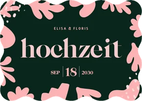 Wellenform Hochzeitskarten-Einladung abstrakte Blumen