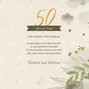 Glückwunschkarte 50 Jahre ein Paar Send a Smile